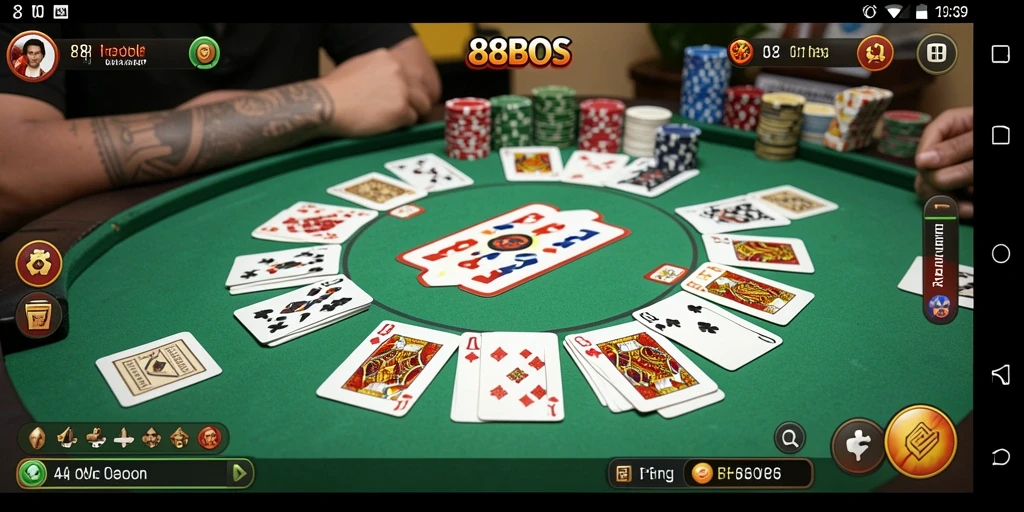 Tampilan gameplay Gaple seru di 88BOS.