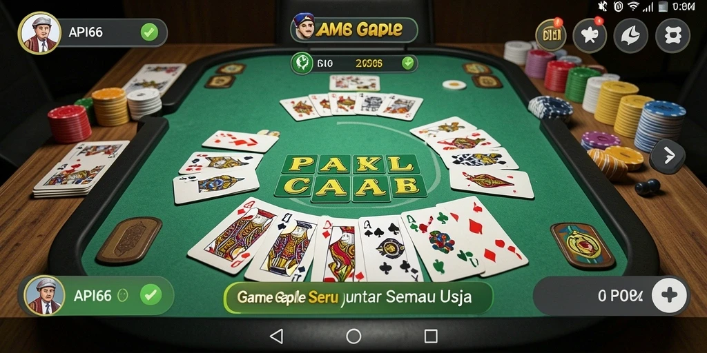 Tampilan screenshot API66 menampilkan keseruan bermain Gaple.