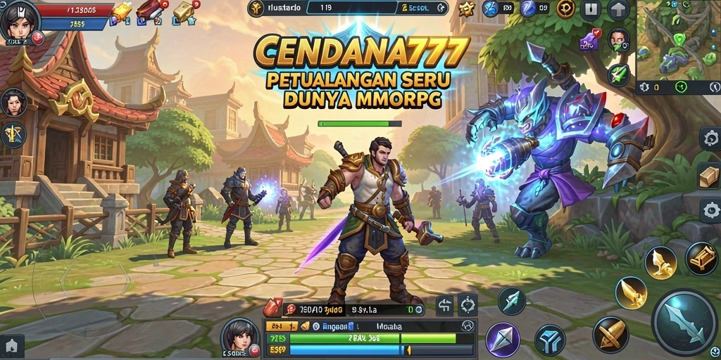 Screenshot gameplay CENDANA777 menampilkan petualangan epik dalam MMORPG.