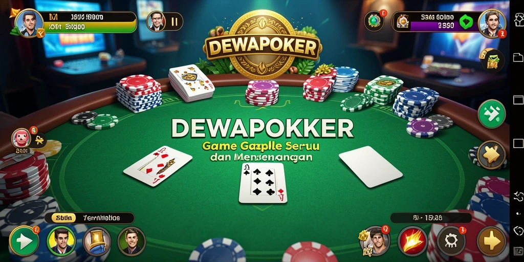 Tampilan gameplay Gaple yang seru di DEWAPOKER.