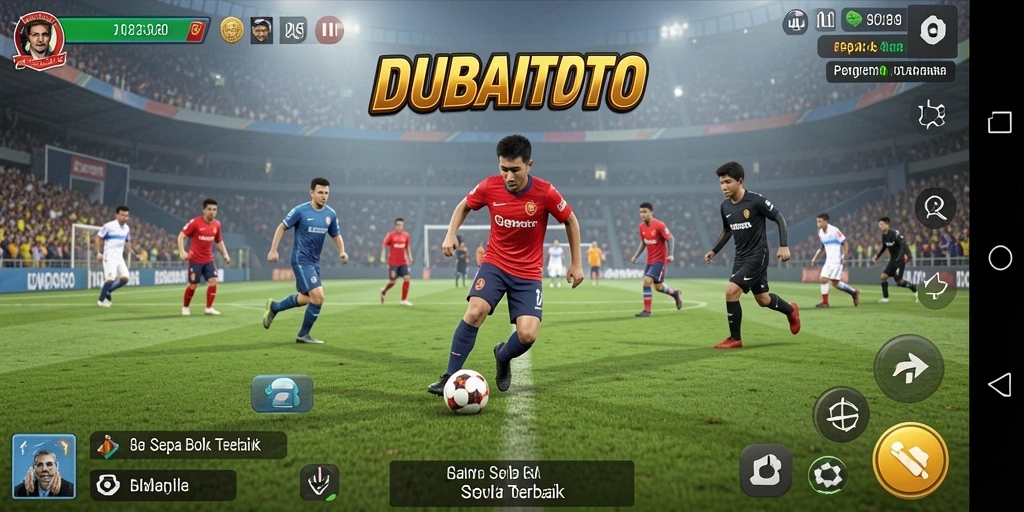 Tampilan gameplay menarik dari DUBAITOTO dalam suasana pertandingan sepak bola.