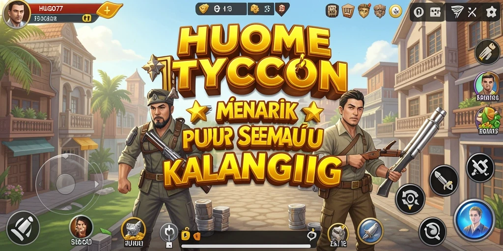 Screenshot HUGO77 menampilkan tampilan gameplay Tycoon yang seru.
