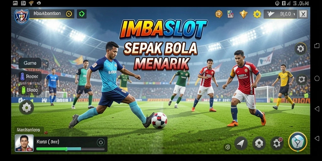 Tampilan gameplay <strong>IMBASLOT</strong> yang menegangkan saat pertandingan sepak bola.