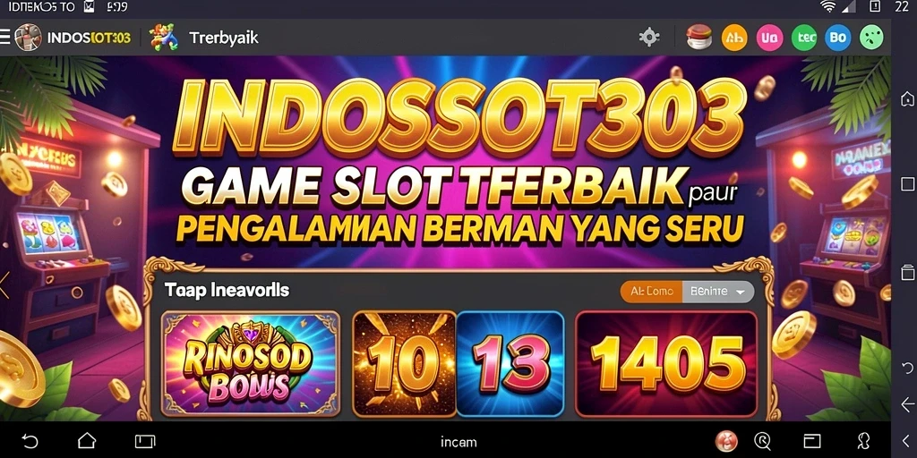 Tampilan gameplay seru dengan banyak pilihan slot di INDOSLOT303.