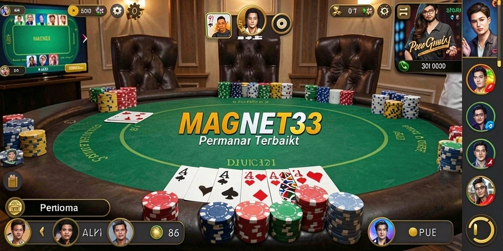 Tampilan gameplay mengasyikkan di MAGNET33 dengan aksi poker yang intens.
