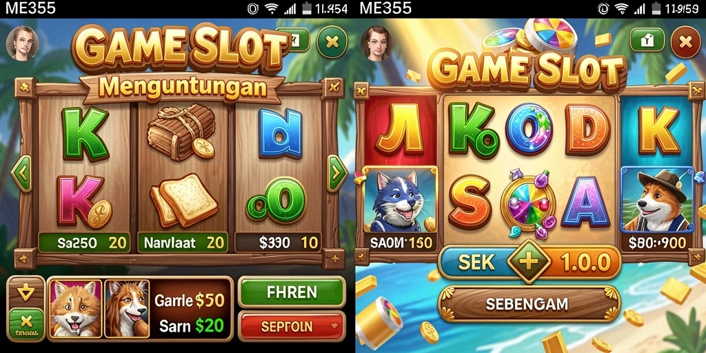 Tampilan menarik dari gameplay seru ME355 yang penuh warna.