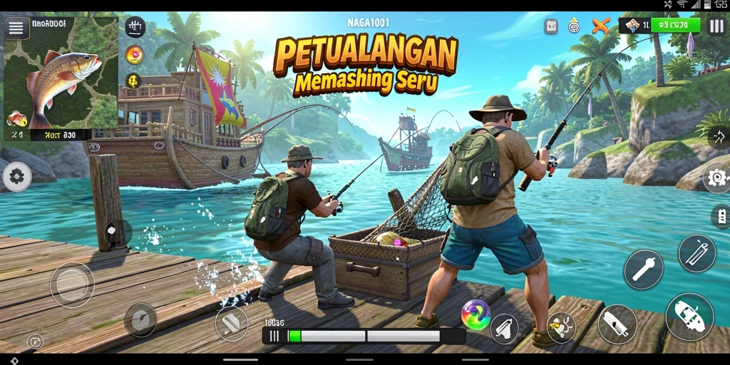Tampilan gameplay memancing yang seru dan menarik di NAGA1001.