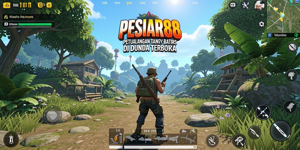 Tangkapan layar gameplay <strong>PESIAR88</strong> yang menggambarkan petualangan seru di dunia terbuka.