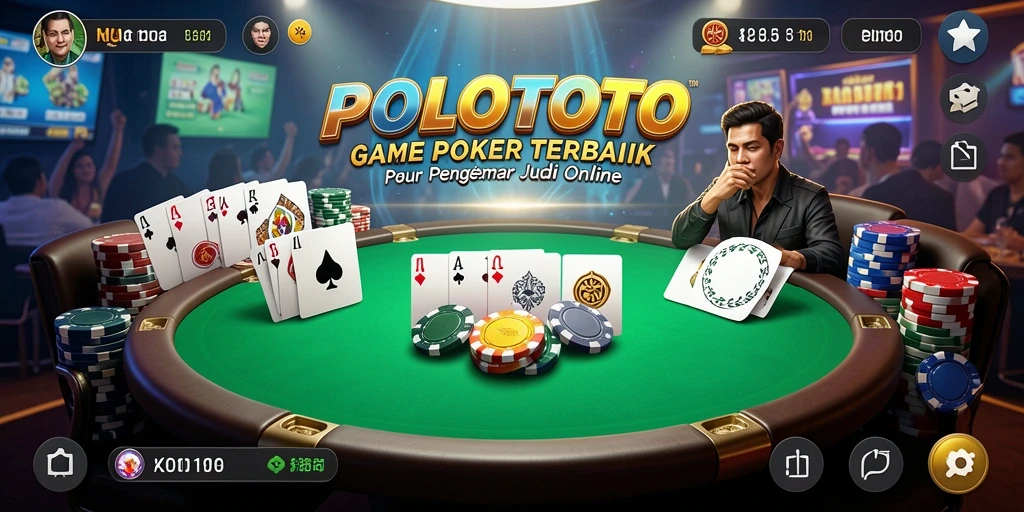 Screenshot gameplay poker POLOTOTO menampilkan aksi seru dan intens.