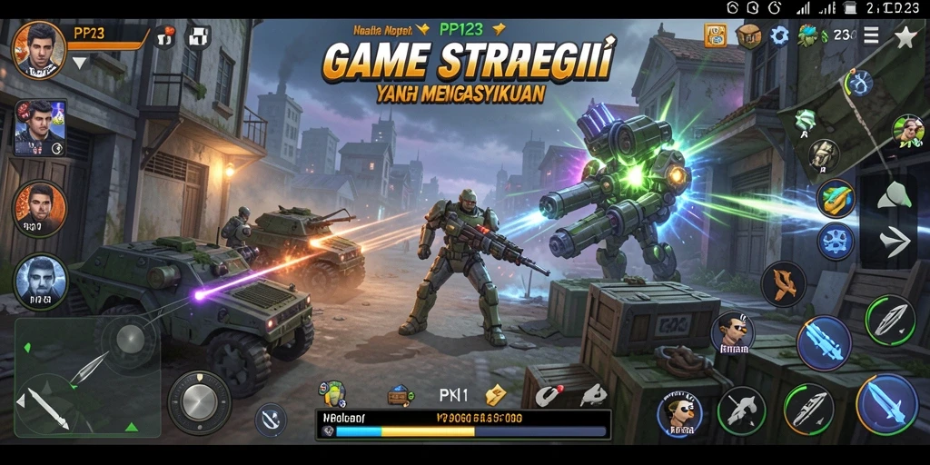 Screenshot gameplay PP123 dengan karakter dan strategi menarik.