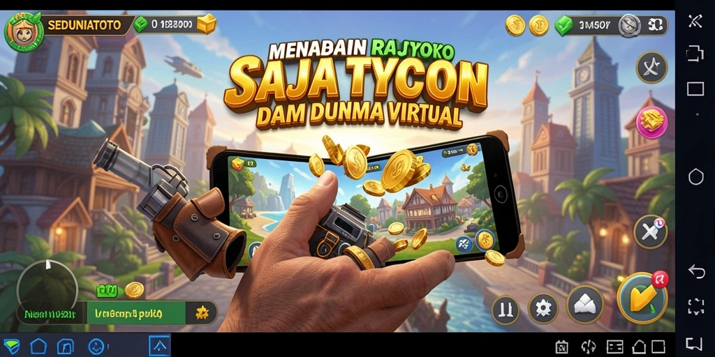Tangkapan layar gameplay SEDUNIATOTO menunjukkan keseruan membangun bisnis.