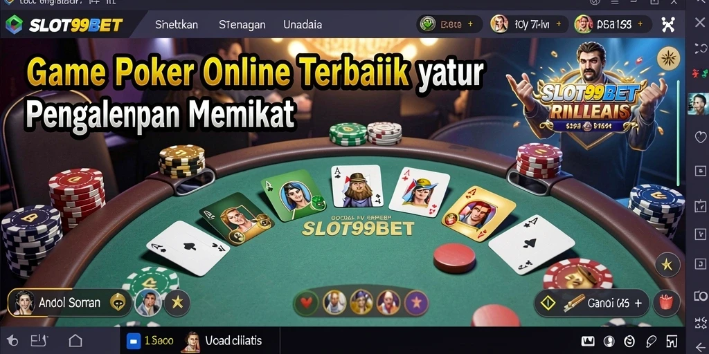 Tampilan screenshot SLOT99BET menampilkan momen seru permainan Poker.