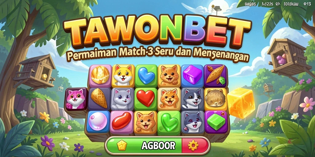 Screenshot gameplay TAWONBET dengan aksi Match-3 yang seru.